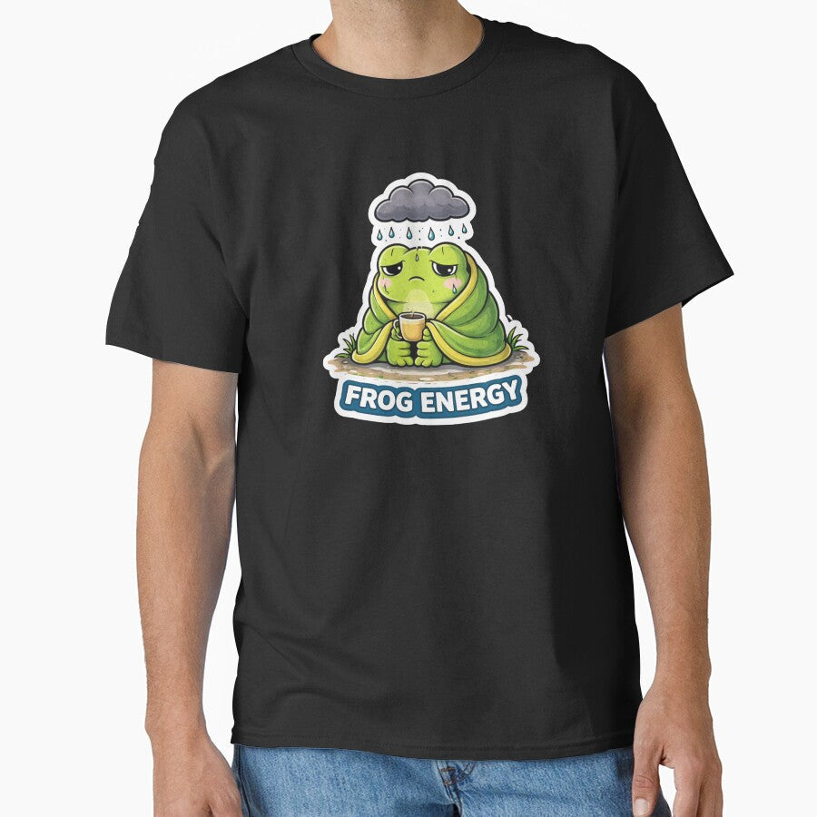 Frog Energy Sad Rainy Meme Sticker by BetcherStudio - Adult & Kids T-Shirts, Sweatshirts & Hoodies apparel design preview 1