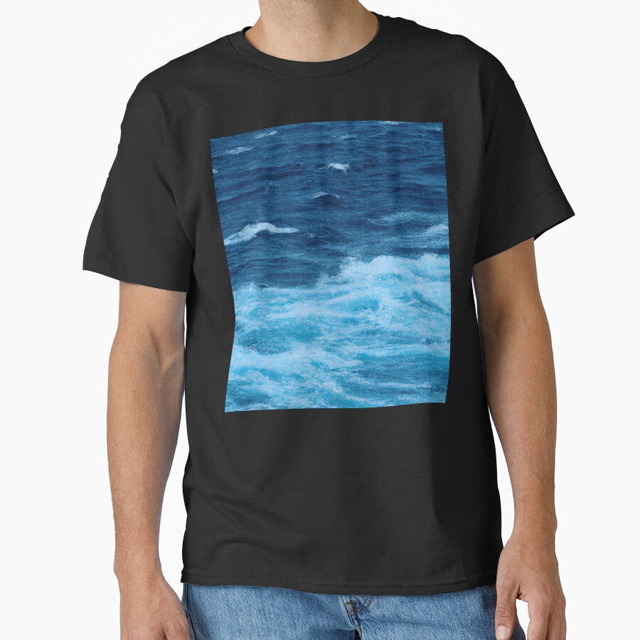 Blue Ocean Waves by Burnout - Adult & Kids T-Shirts, Sweatshirts & Hoodies apparel design preview 1