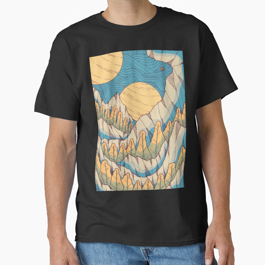 Sun forest mounts by Swadeillustrations - Adult & Kids T-Shirts, Sweatshirts & Hoodies apparel design preview 1