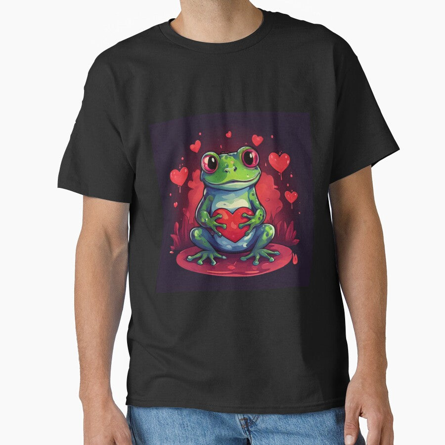 Frog with hearts by Planetporridge - Adult & Kids T-Shirts, Sweatshirts & Hoodies apparel design preview 1