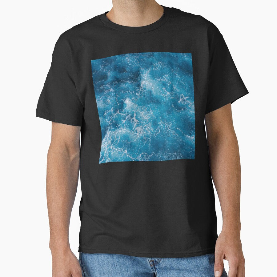 Tuquoise Blue Ocean Waves by Stylish Printing - Adult & Kids T-Shirts, Sweatshirts & Hoodies apparel design preview 1