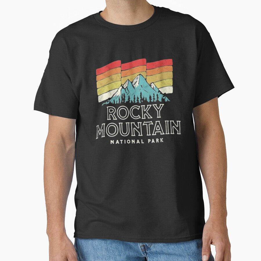 Retro Rocky Mountain National Park Mountains by - Adult & Kids T-Shirts, Sweatshirts & Hoodies apparel design preview 1