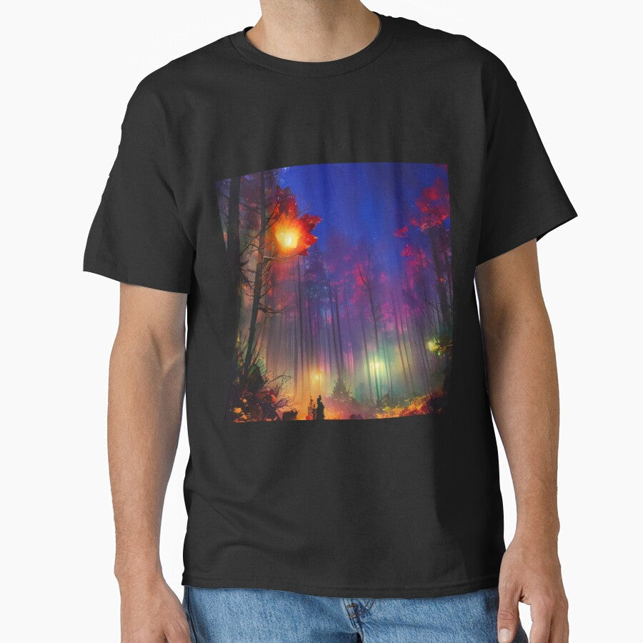 Dark Fantasy Forest Nightscape by GrimSun - Adult & Kids T-Shirts, Sweatshirts & Hoodies apparel design preview 1
