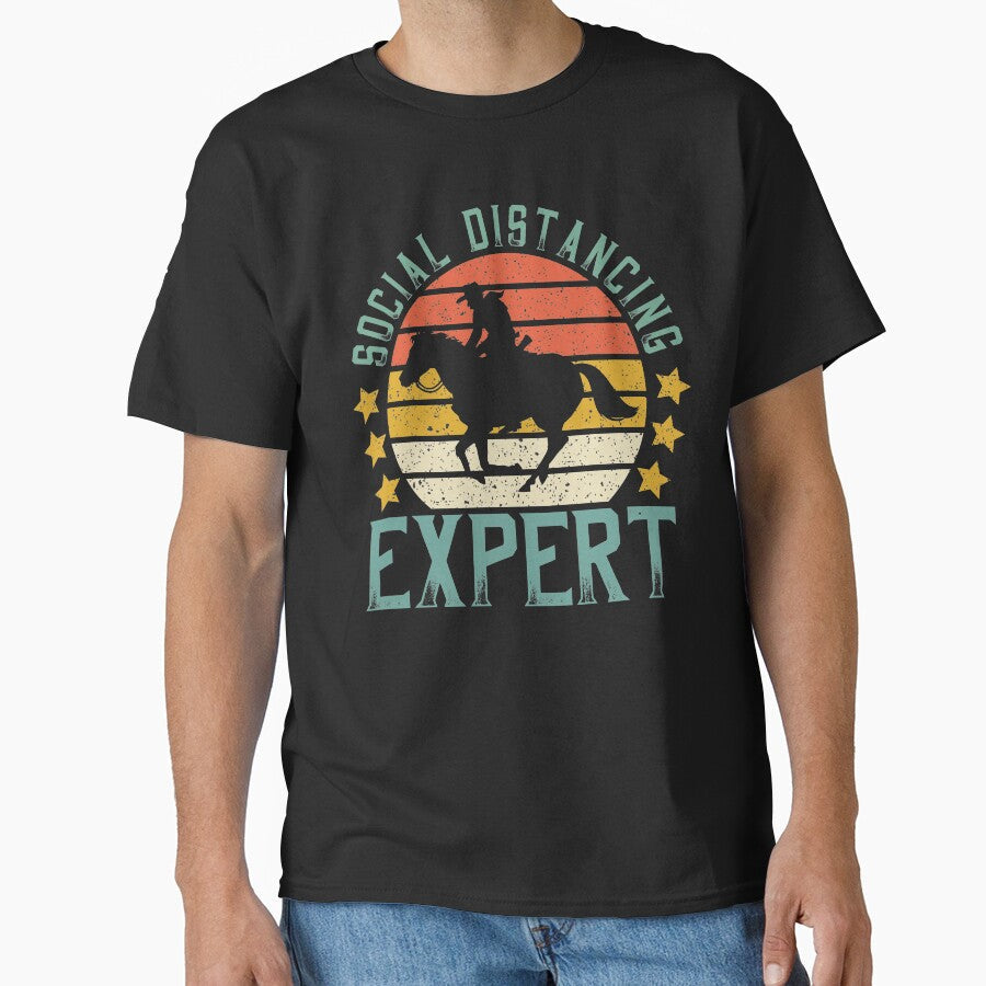 Funny Horse Rider Social Distancing Expert by - Adult & Kids T-Shirts, Sweatshirts & Hoodies apparel design preview 1