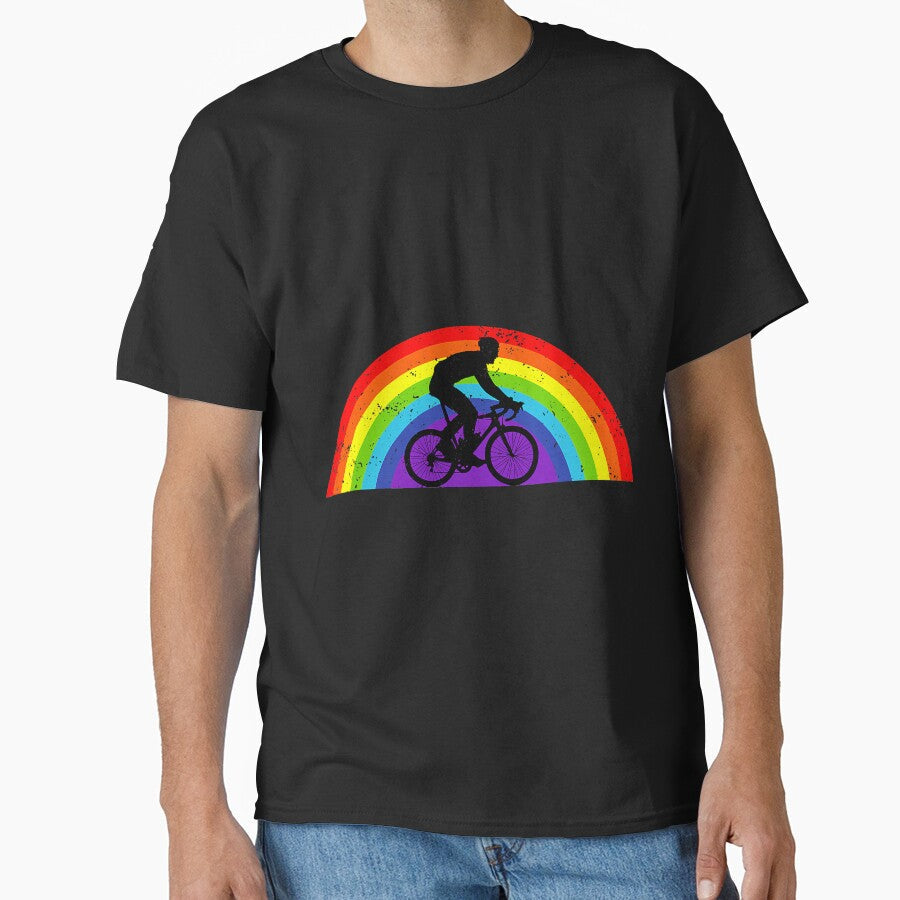 Mountain Biking Bicycle Rainbow Lgbt by unassertive19 - Adult & Kids T-Shirts, Sweatshirts & Hoodies apparel design preview 1