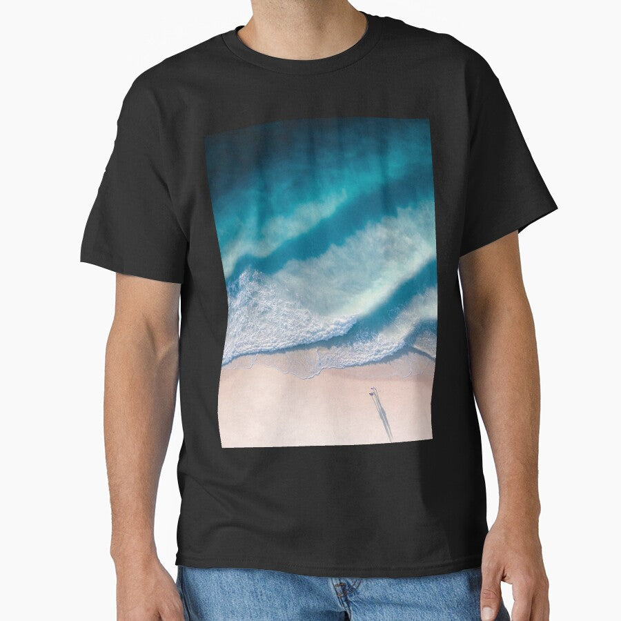 BEACH ARRIAL VIEW BLUE OCEAN WAVES by 8G - Adult & Kids T-Shirts, Sweatshirts & Hoodies apparel design preview 1