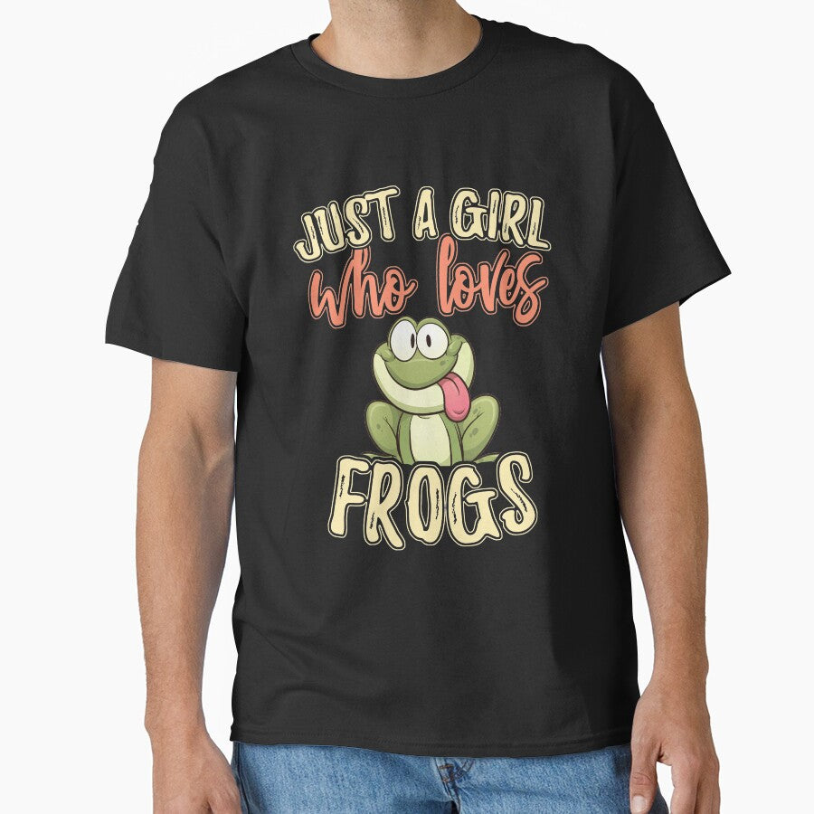 Just A Girl Who Loves Frogs by MobertsonArt - Adult & Kids T-Shirts, Sweatshirts & Hoodies apparel design preview 1