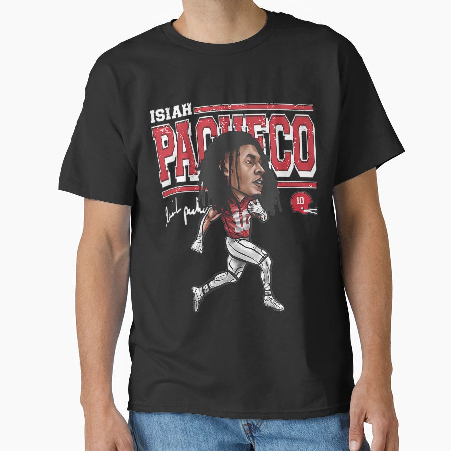Isiah Pacheco Kansas City Cartoon T-Shirt - Custom Art Print for Adults - T-Shirt, Sweatshirt, Hoodie