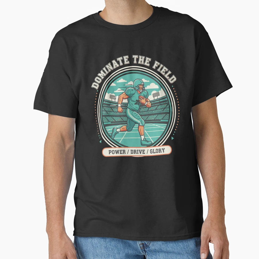 American Football Dominates Field T-Shirt - Unique Graphic Unisex - T-Shirt, Sweatshirt, Hoodie