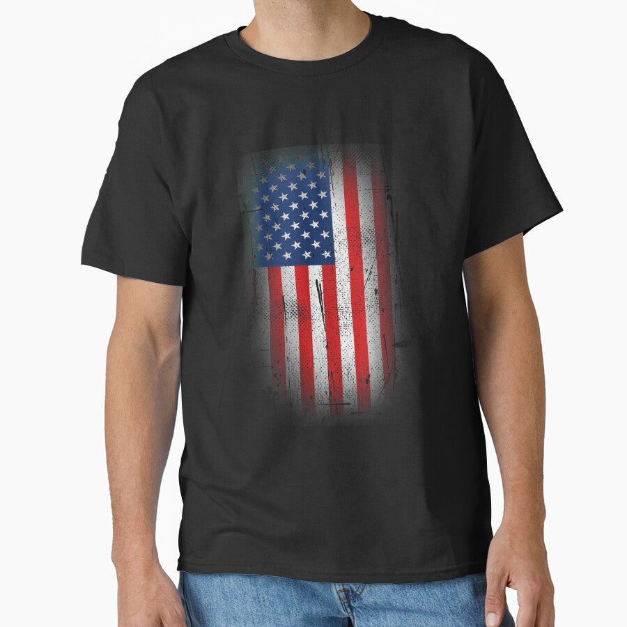 Faded USA Flag for Men and Women by AllStarMerch - Adult & Kids T-Shirts, Sweatshirts & Hoodies apparel design preview 1