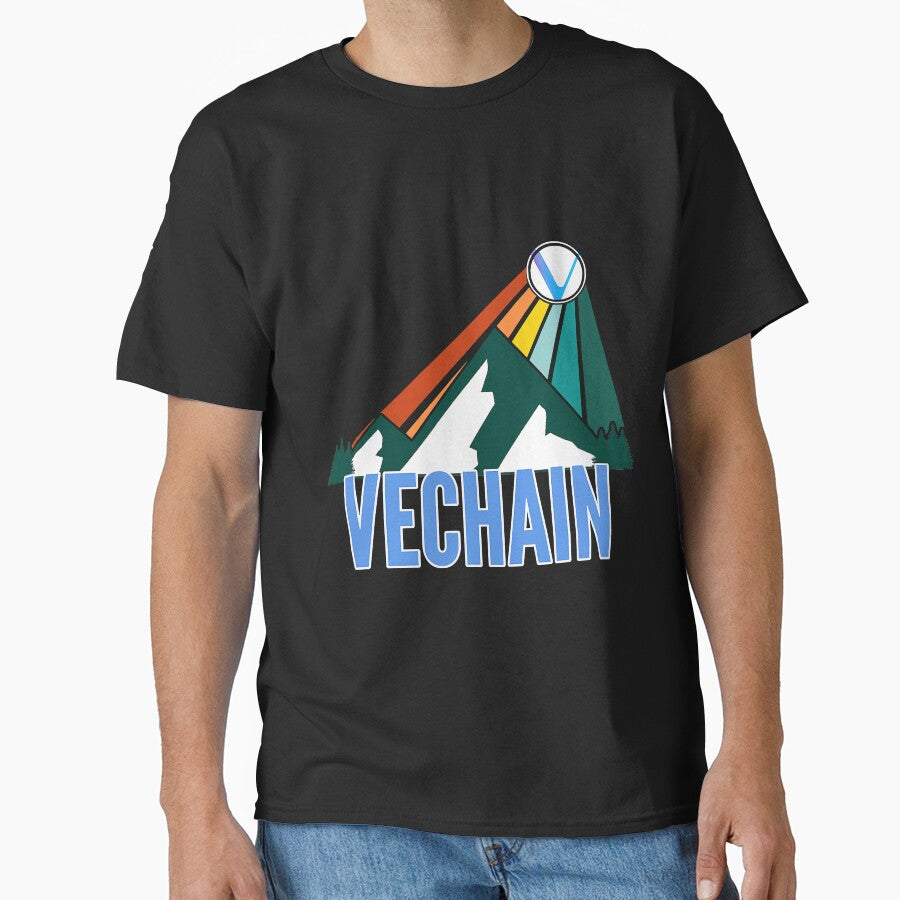 Vechain Vet Crypto Mountain Sun Rays by - Adult & Kids T-Shirts, Sweatshirts & Hoodies apparel design preview 1