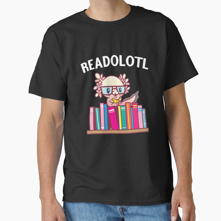 Funny Axolotl Book Reading Gift Bookworm Boys Girls - Adult & Kids T-Shirts, Sweatshirts & Hoodies apparel design preview 1