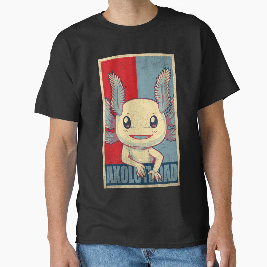 Vintage Axolotl Dad by Africanob - Adult & Kids T-Shirts, Sweatshirts & Hoodies apparel design preview 1