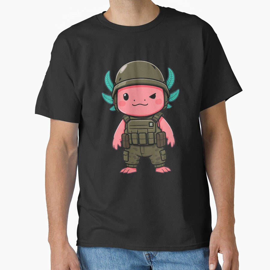 Cool Soldier Axolotl Calm Brave Military Style - Adult & Kids T-Shirts, Sweatshirts & Hoodies apparel design preview 1