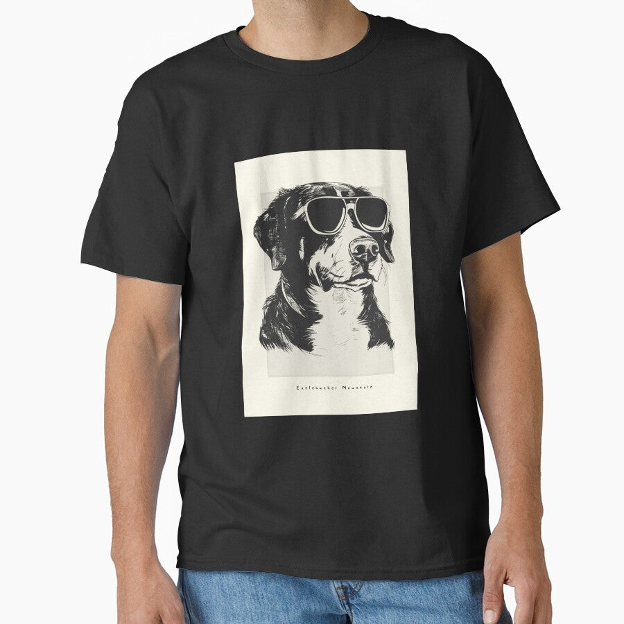 Entlebucher Mountain Digital Sketch Drawing - Adult & Kids T-Shirts, Sweatshirts & Hoodies apparel design preview 1
