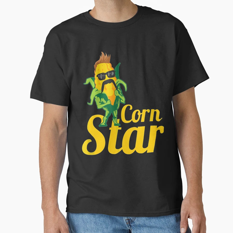 Funny Corn Star Sunglasses Mustache T-Shirt - Trendy Graphic Men Women - T-Shirt, Sweatshirt, Hoodie
