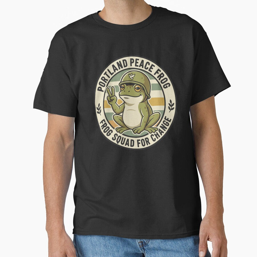 Peace Frog Retro Design Cute Activist Art, Hippie - Adult & Kids T-Shirts, Sweatshirts & Hoodies apparel design preview 1