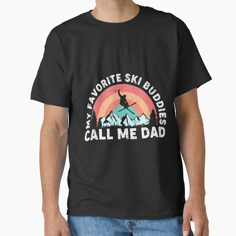 Vintage My Favorite Ski Buddies Call by SkyCloudBlue - Adult & Kids T-Shirts, Sweatshirts & Hoodies apparel design preview 1