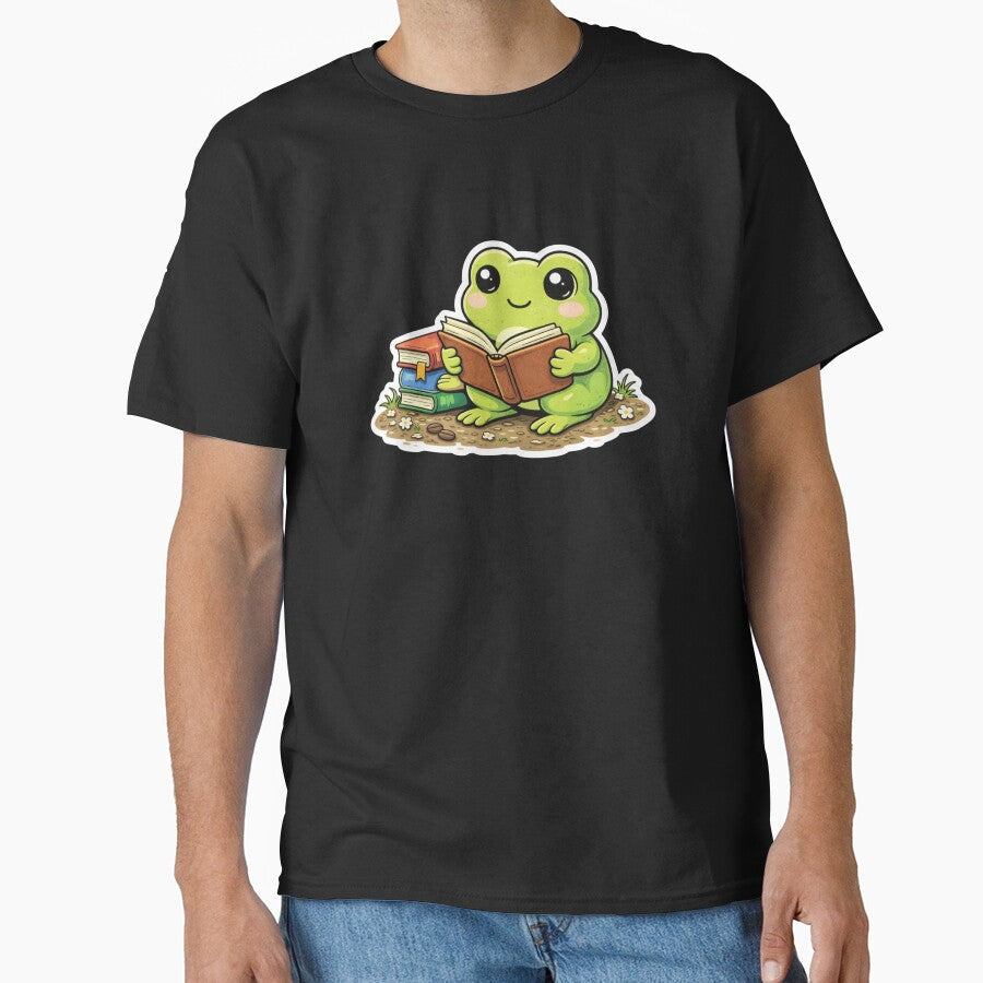 Cute Reading Frog Book Lover Design Funny Reader by - Adult & Kids T-Shirts, Sweatshirts & Hoodies apparel design preview 1