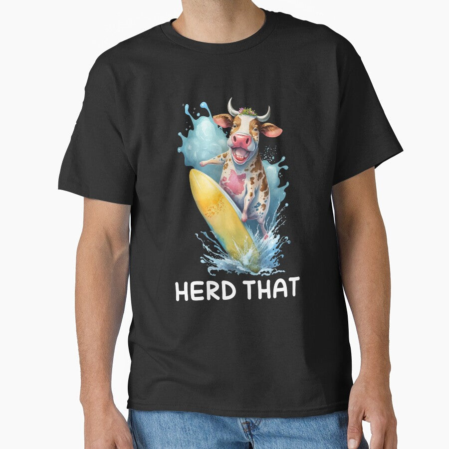 Herd that funny surfing cow by PERsonalthreads - Adult & Kids T-Shirts, Sweatshirts & Hoodies apparel design preview 1