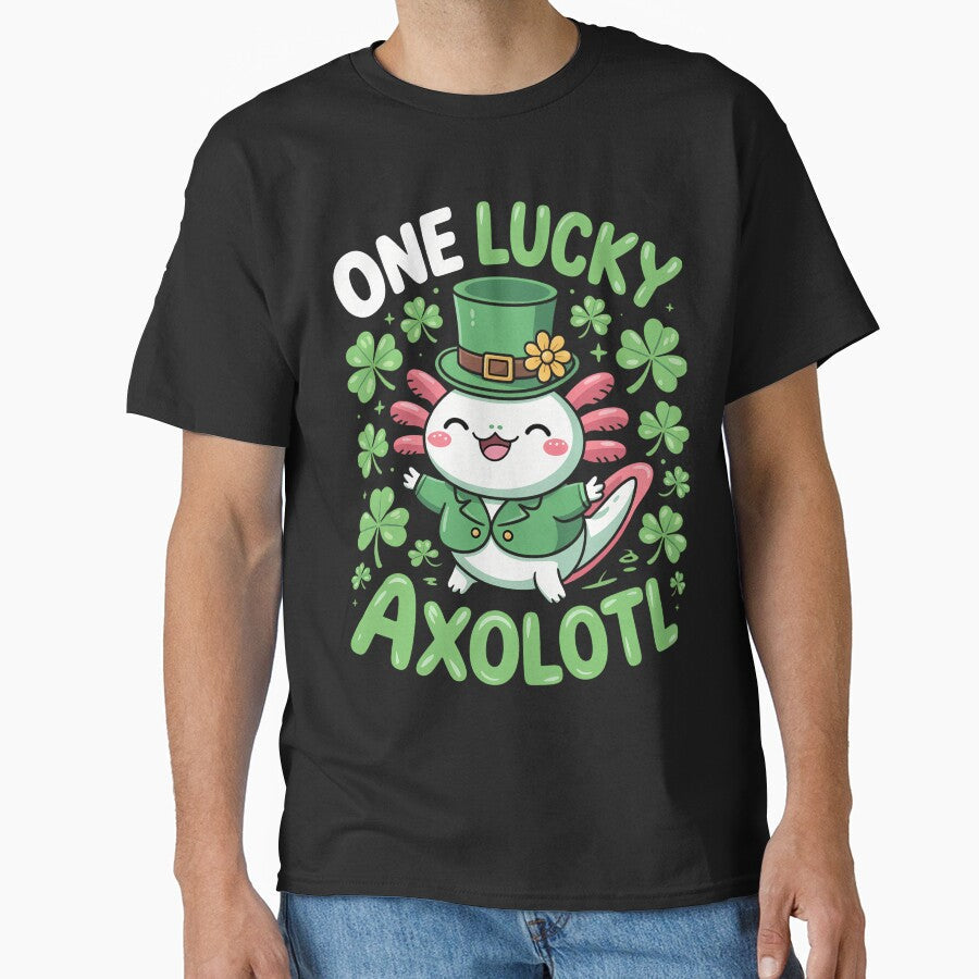 Axolotl St. Patricks Day by sterabamineh - Adult & Kids T-Shirts, Sweatshirts & Hoodies apparel design preview 1