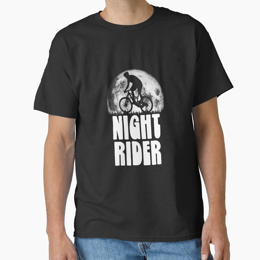 Night Rider Vintage Mountain Biking by BundlerVq - Adult & Kids T-Shirts, Sweatshirts & Hoodies apparel design preview 1