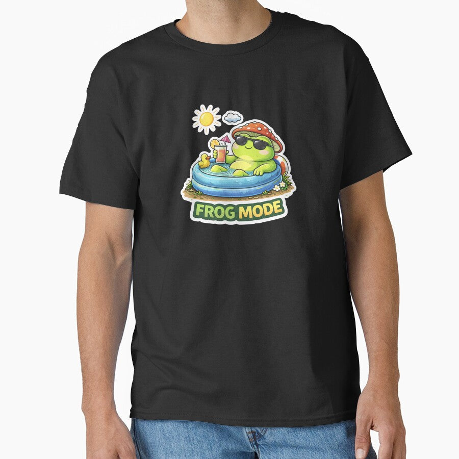 Frog Mode Funny Chill Summer Meme Sticker by - Adult & Kids T-Shirts, Sweatshirts & Hoodies apparel design preview 1