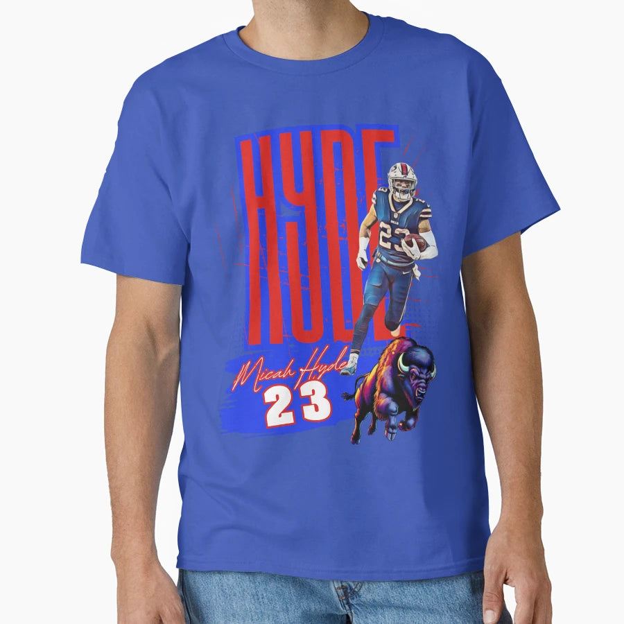 Micah Hyde 23 Buffalo Bills Tribute Art T-Shirt - Fun Novelty Design Unisex - T-Shirt, Sweatshirt, Hoodie