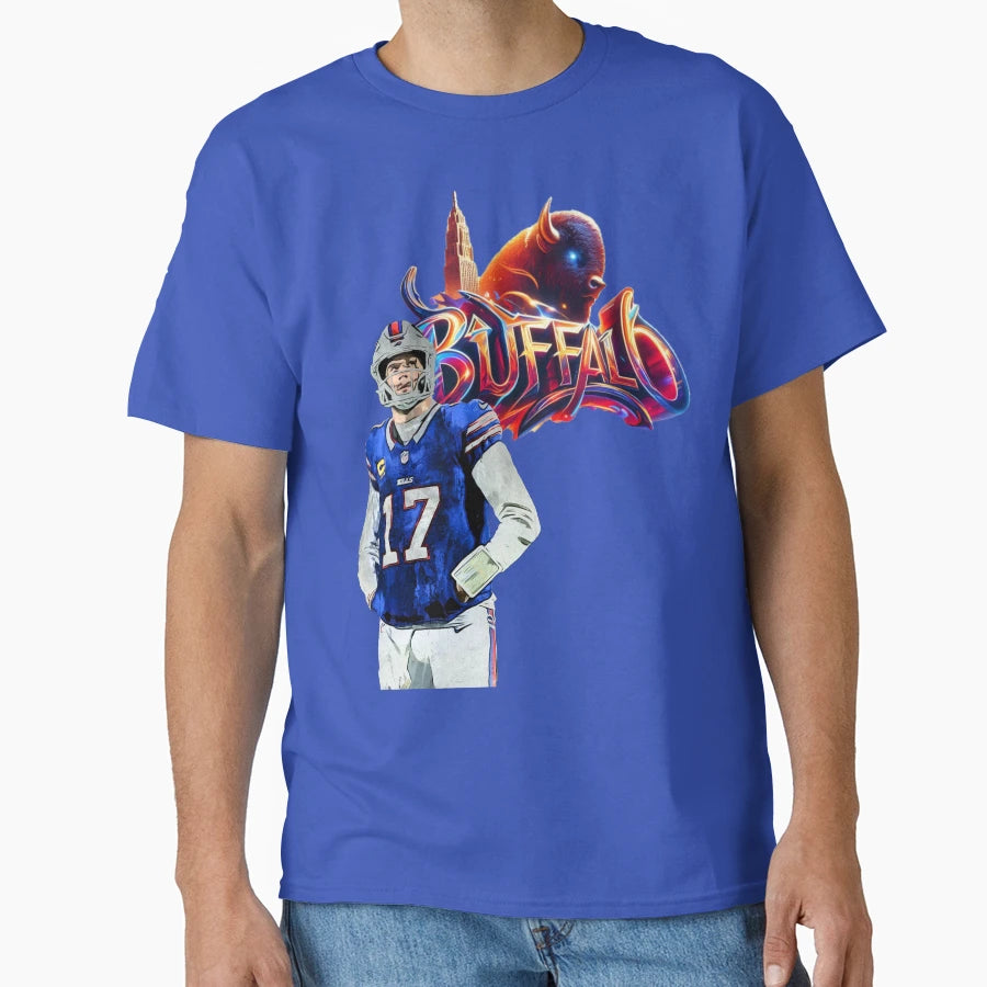 Buffalo Bills 17 City Skyline And T-Shirt - Minimalist Print Men Women - T-Shirt, Sweatshirt, Hoodie