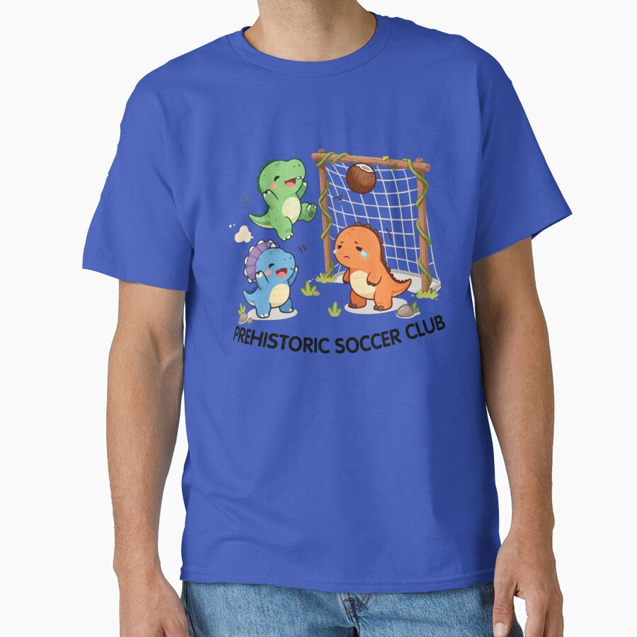 Prehistoric Soccer Club Cute Dinosaur Team Design by - Adult & Kids T-Shirts, Sweatshirts & Hoodies apparel design preview 1