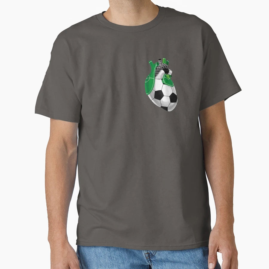 Soccer Football Heart T-Shirt - Custom Art Print Unisex - T-Shirt, Sweatshirt, Hoodie