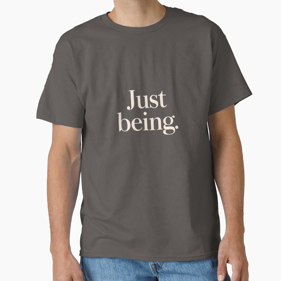 Just Being Calm Minimal Typography Design by Irene - Adult & Kids T-Shirts, Sweatshirts & Hoodies apparel design preview 1
