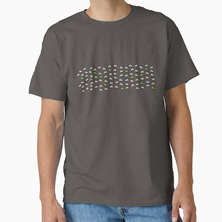 Cute Green Cow Lover Pixel Art by pixeltogs - Adult & Kids T-Shirts, Sweatshirts & Hoodies apparel design preview 1