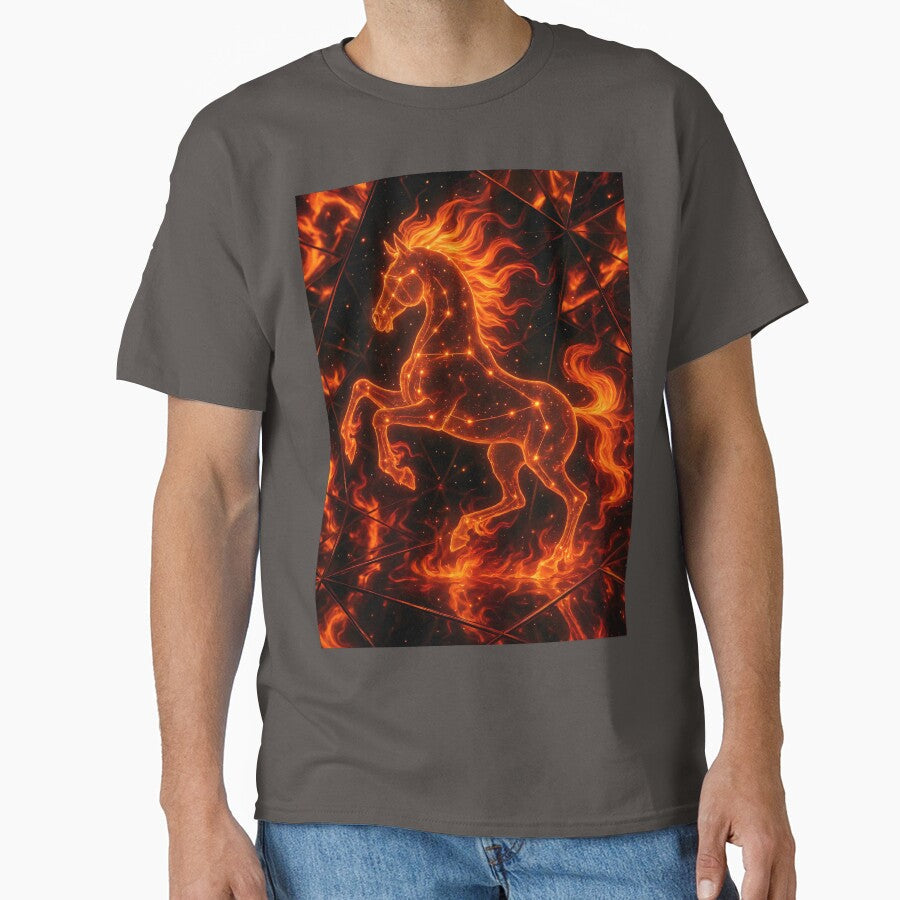Constellation Fire Horse Chinese Zodiac by AI-Only - Adult & Kids T-Shirts, Sweatshirts & Hoodies apparel design preview 1