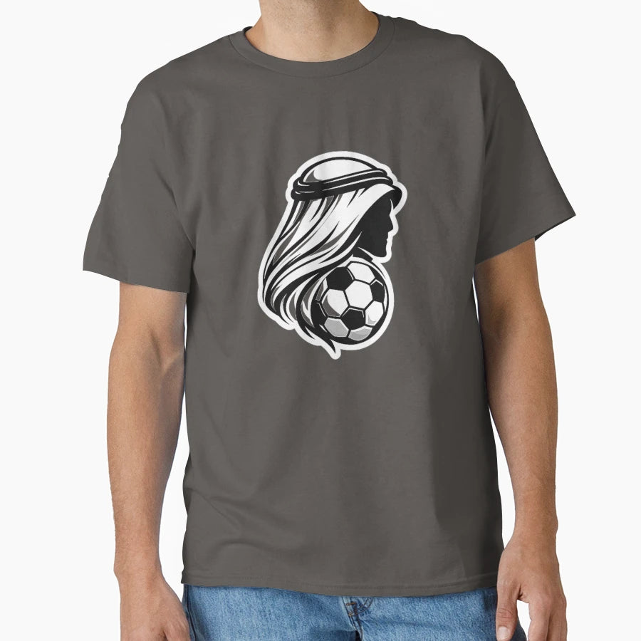 Desert Football Maiden Monochrome Soccer T-Shirt - Graphic Print Unisex - T-Shirt, Sweatshirt, Hoodie