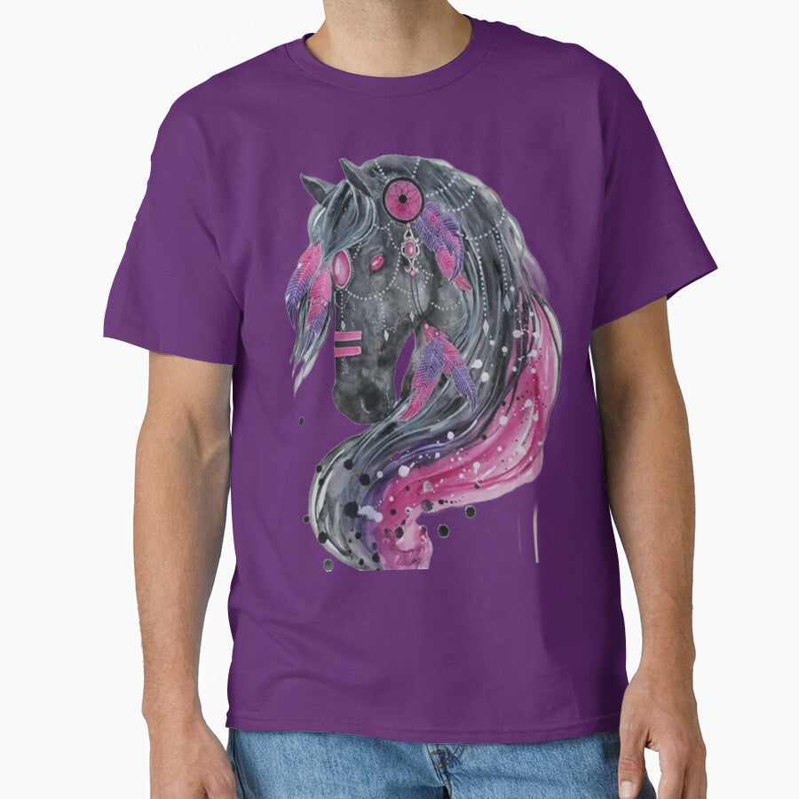 Black Horse Essential by ROBIOBAR - Adult & Kids T-Shirts, Sweatshirts & Hoodies apparel design preview 1
