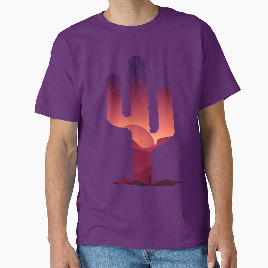 Desert Sunset Cactus Silhouette by Lupa1214 - Adult & Kids T-Shirts, Sweatshirts & Hoodies apparel design preview 1