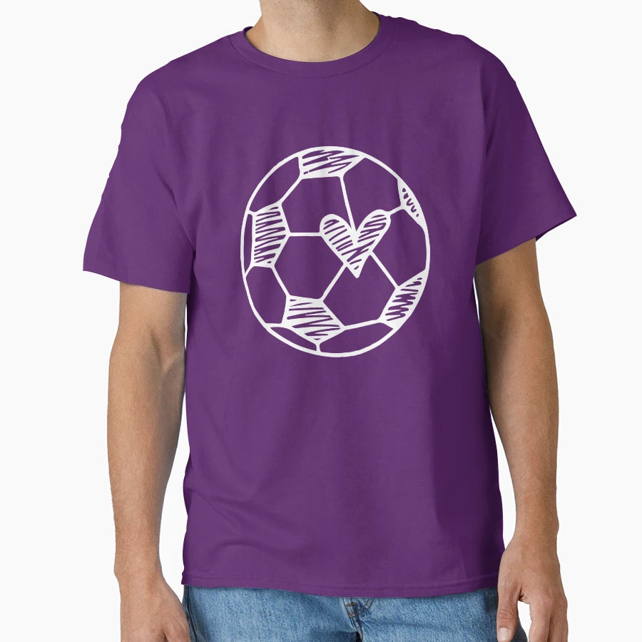 Soccer Heart Soccer Ball Soccer Lover T-Shirt - Aesthetic Graphic Unisex - T-Shirt, Sweatshirt, Hoodie