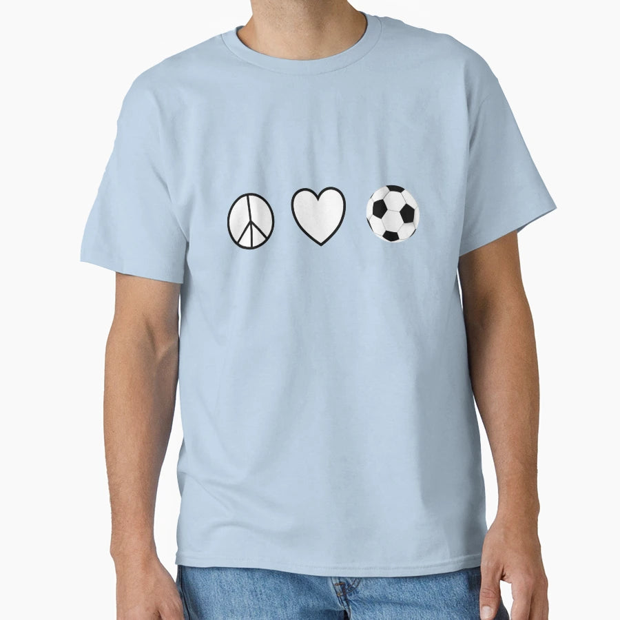 Peace Love And Football Peace Love T-Shirt - Novelty Apparel for Adults - T-Shirt, Sweatshirt, Hoodie