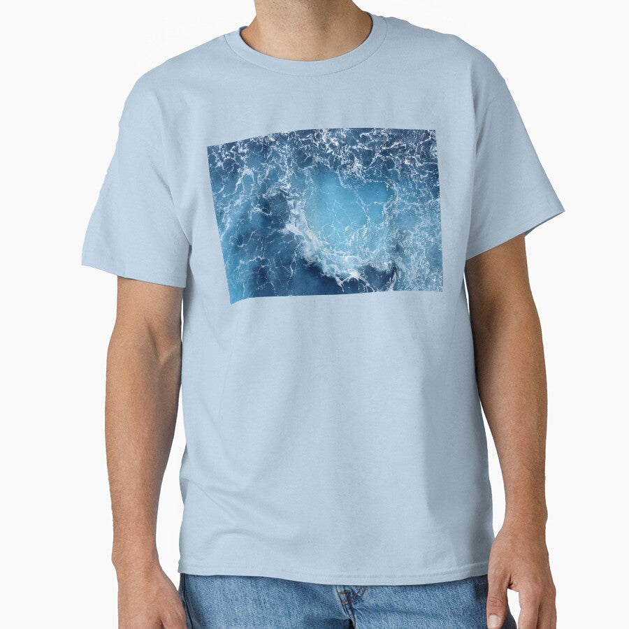 Blue Ocean Waves by thegreenclock - Adult & Kids T-Shirts, Sweatshirts & Hoodies apparel design preview 1