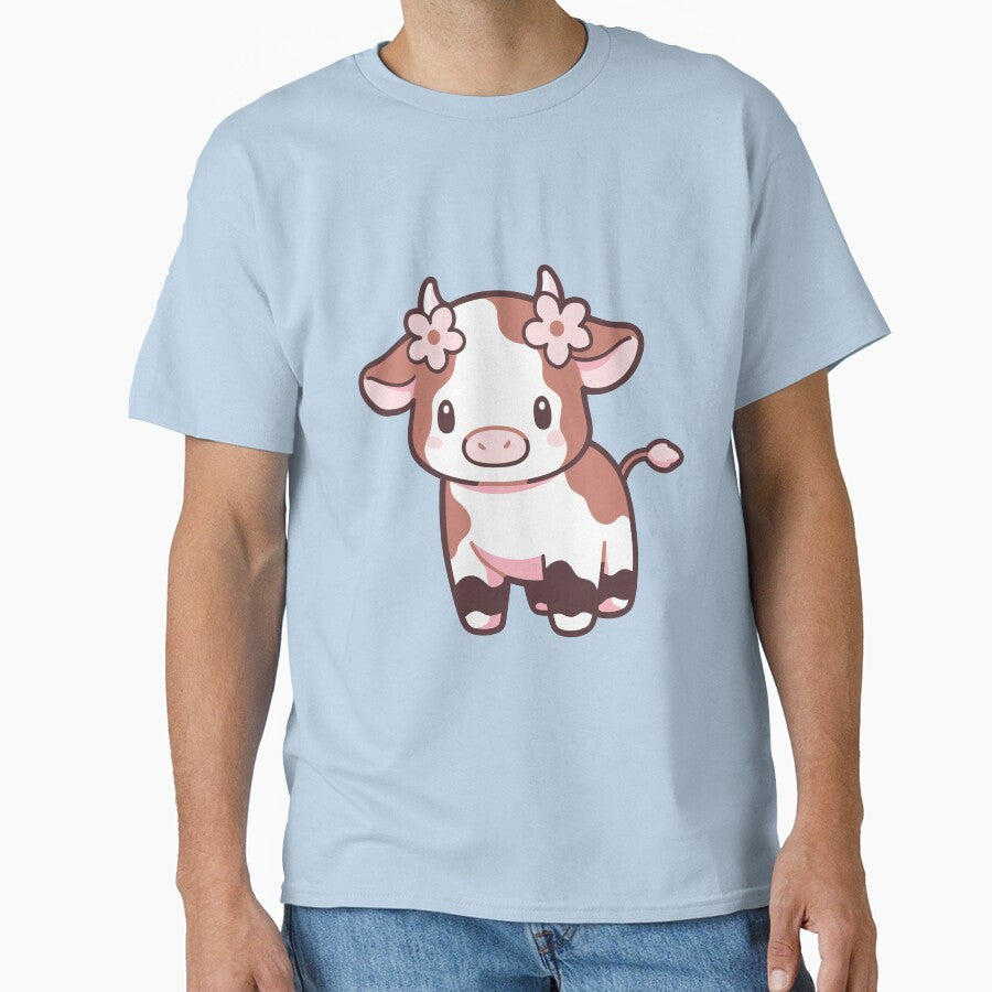 A cute babe cow in pink by khalidteez - Adult & Kids T-Shirts, Sweatshirts & Hoodies apparel design preview 1