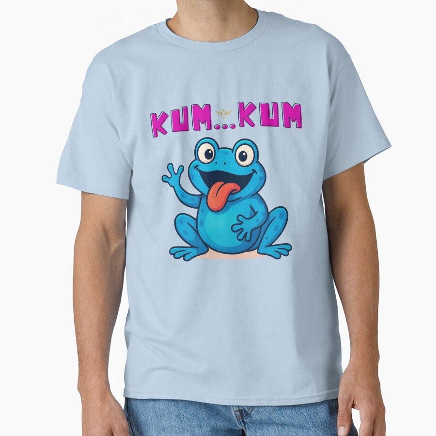 Happy Blue Frog Sticking Tongue Out Saying Ribbit by - Adult & Kids T-Shirts, Sweatshirts & Hoodies apparel design preview 1