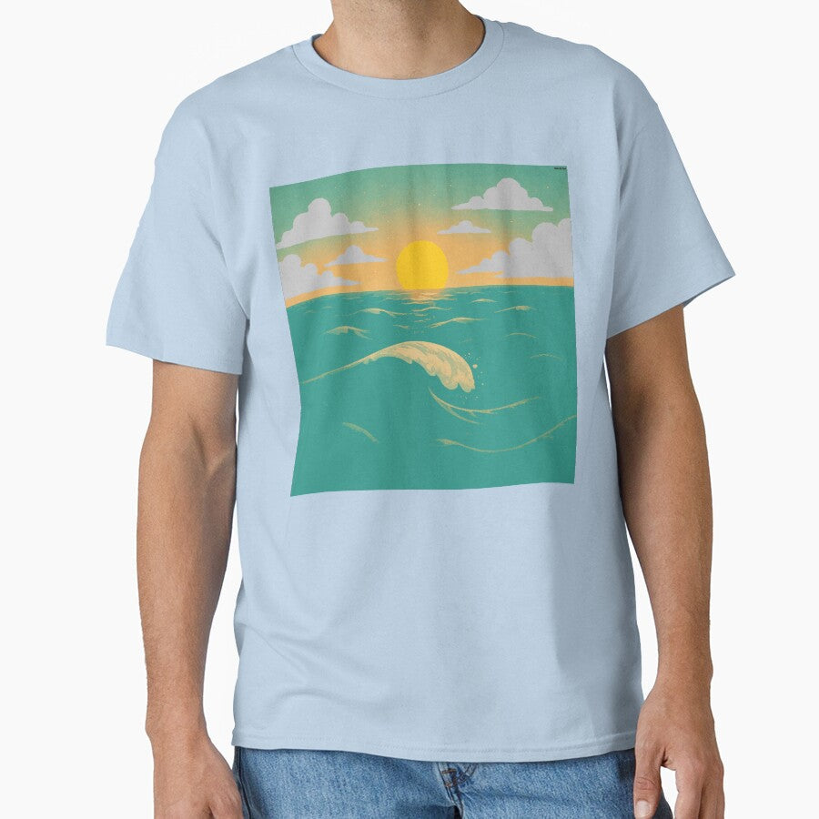 Ocean Water Waves Sunset by tacoDaBomb - Adult & Kids T-Shirts, Sweatshirts & Hoodies apparel design preview 1