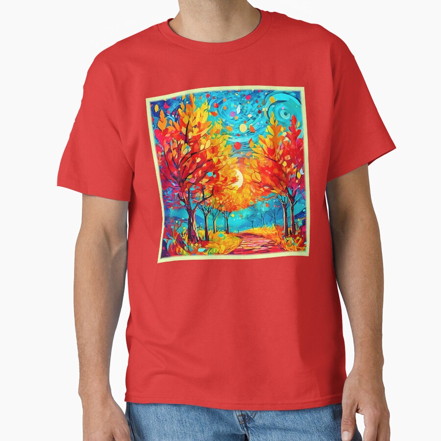Vibrant Forest Path to the Moon by Health And Fitness - Adult & Kids T-Shirts, Sweatshirts & Hoodies apparel design preview 1