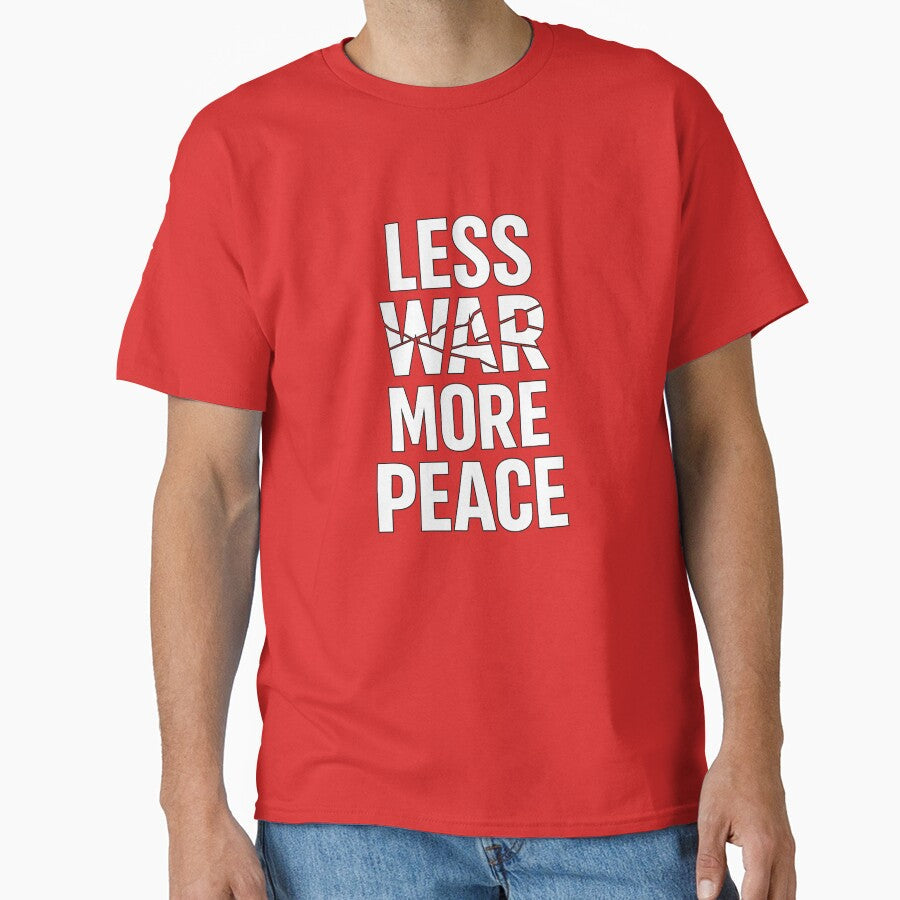 Less War More Peace Minimal Typography Graphic by - Adult & Kids T-Shirts, Sweatshirts & Hoodies apparel design preview 1