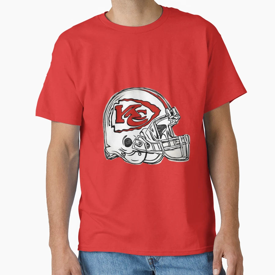 Kansas City Chiefs Helmet T-Shirt - Casual Everyday Wear for Adults - T-Shirt, Sweatshirt, Hoodie