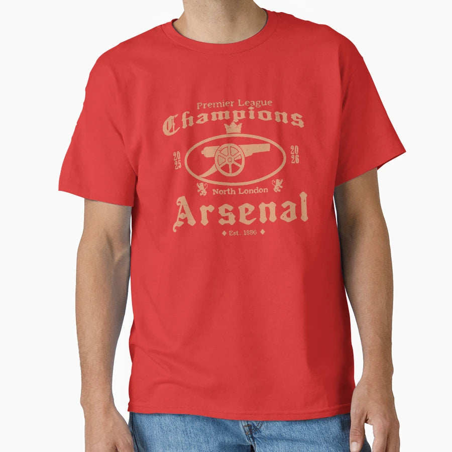 Arsenal Champions 2025 2026 T-Shirt - Streetwear Style Unisex - T-Shirt, Sweatshirt, Hoodie