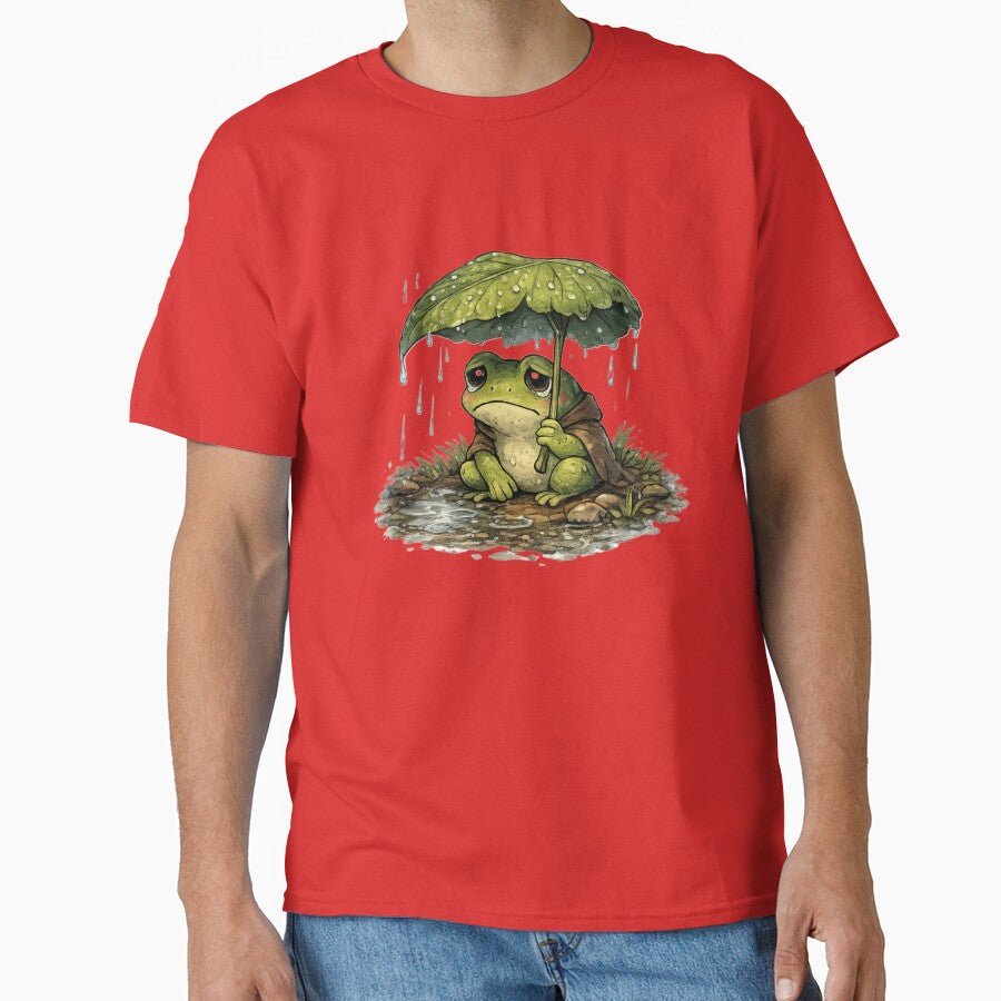 Sad frog in the light rain by FroggyOnly - Adult & Kids T-Shirts, Sweatshirts & Hoodies apparel design preview 1