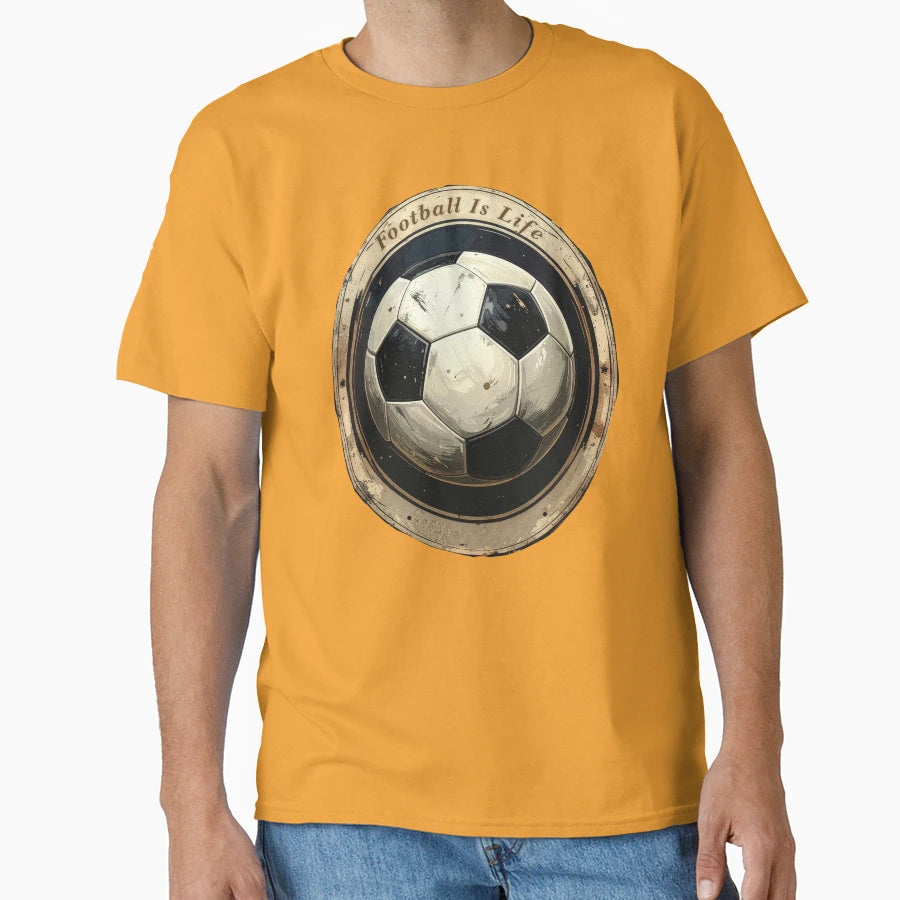 Football Is Life Soccer Ball Emblem T-Shirt - Unique Graphic Unisex - T-Shirt, Sweatshirt, Hoodie