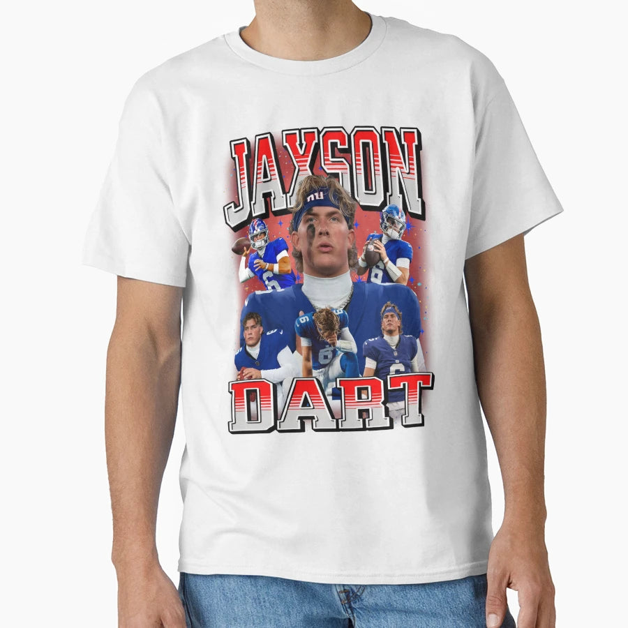 Jaxson Dart New York Football Qb T-Shirt - Custom Art Print Men Women - T-Shirt, Sweatshirt, Hoodie